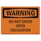 Signmission OSHA Warning Sign, 7" Height, 10" Width, Rigid Plastic, Do Not Enter Open Excavation, Landscape OS-WS-P-710-L-12061 - alternate 1